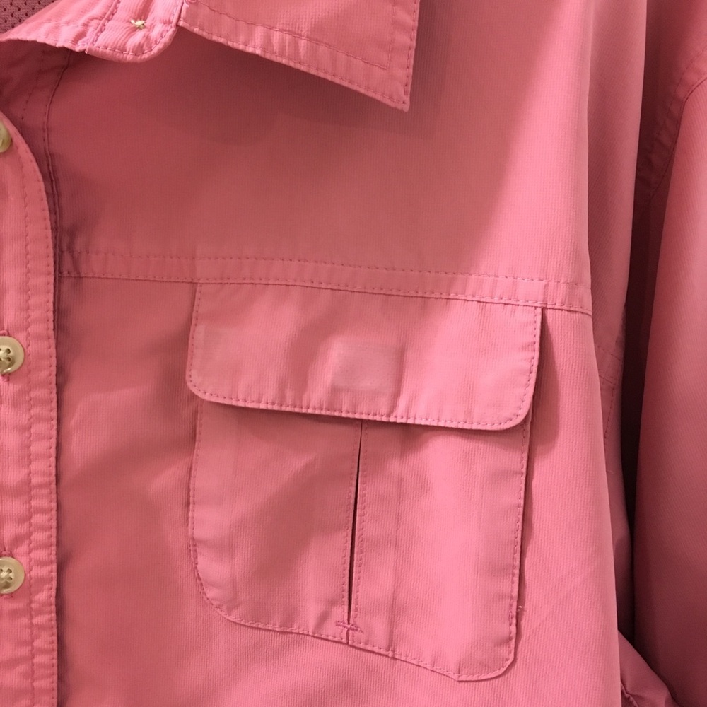 Coolibar Pink Coolmax Mesh UPF 50+ Button Up Shirt - Picture 5 of 7